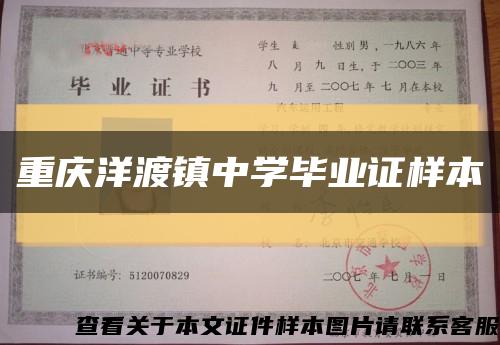 重庆洋渡镇中学毕业证样本缩略图