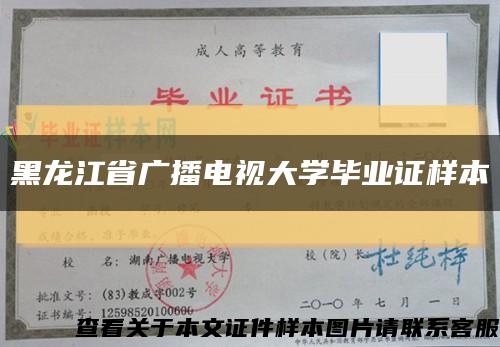 黑龙江省广播电视大学毕业证样本缩略图