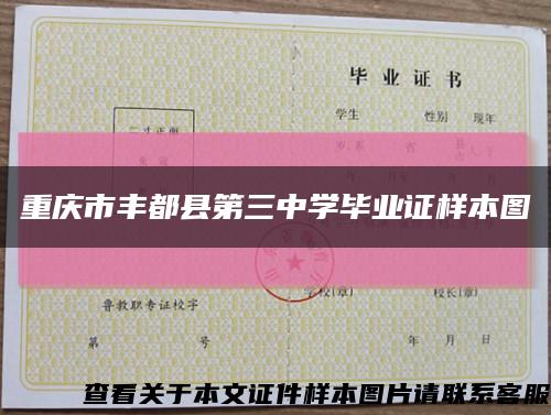 重庆市丰都县第三中学毕业证样本图缩略图