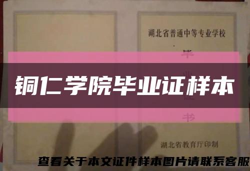 铜仁学院毕业证样本缩略图
