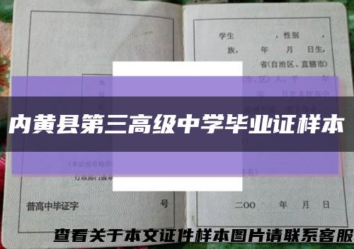 内黄县第三高级中学毕业证样本缩略图