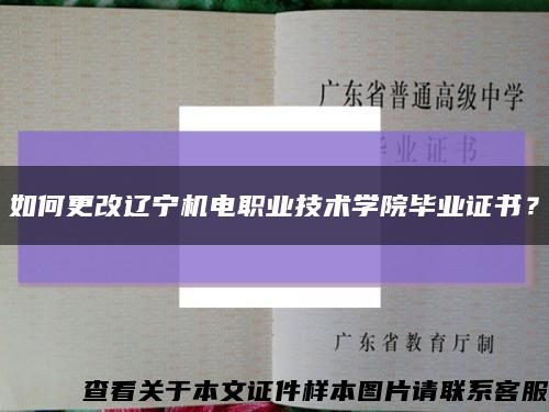 如何更改辽宁机电职业技术学院毕业证书？缩略图