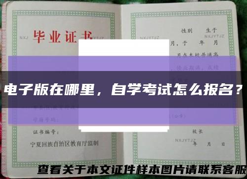 电子版在哪里，自学考试怎么报名？缩略图