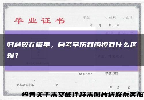 归档放在哪里，自考学历和函授有什么区别？缩略图