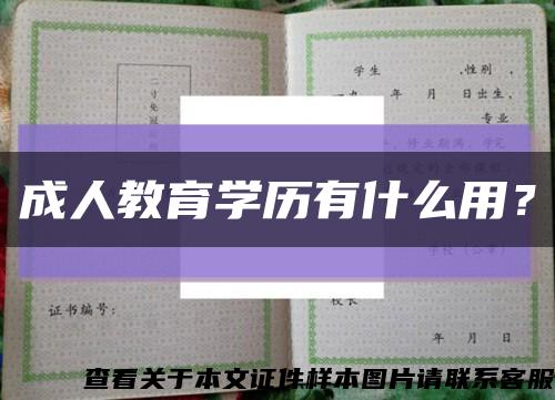 成人教育学历有什么用？缩略图