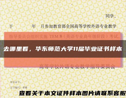 去哪里看，华东师范大学11届毕业证书样本缩略图