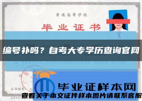 编号补吗？自考大专学历查询官网缩略图
