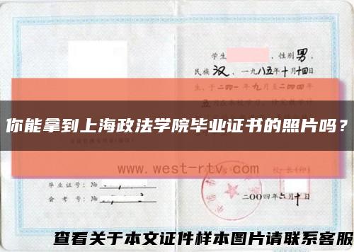 你能拿到上海政法学院毕业证书的照片吗？缩略图