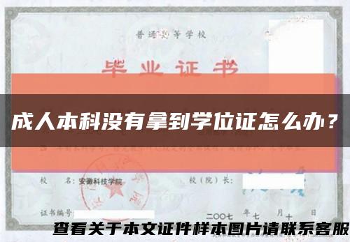 成人本科没有拿到学位证怎么办？缩略图