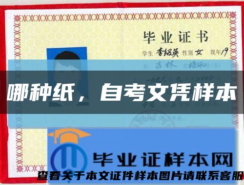 哪种纸，自考文凭样本缩略图