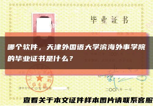 哪个软件，天津外国语大学滨海外事学院的毕业证书是什么？缩略图