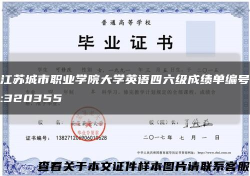 江苏城市职业学院大学英语四六级成绩单编号:320355缩略图
