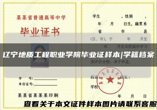 辽宁地质工程职业学院毕业证样本|学籍档案缩略图