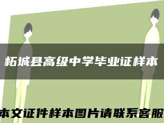 柘城县高级中学毕业证样本缩略图