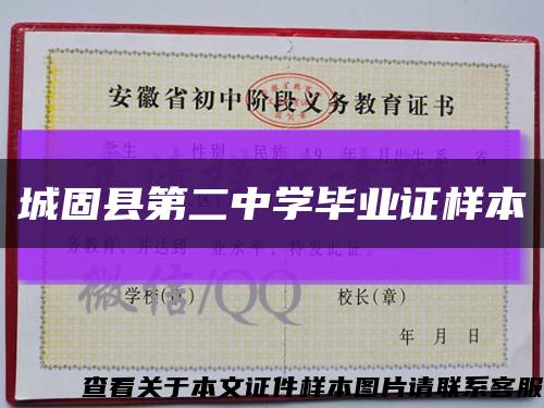 城固县第二中学毕业证样本缩略图