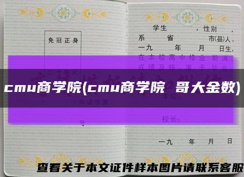cmu商学院(cmu商学院 哥大金数)缩略图