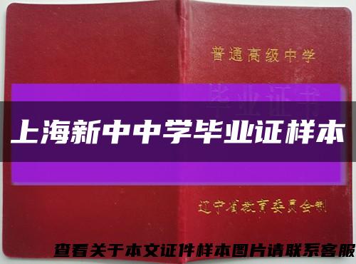 上海新中中学毕业证样本缩略图