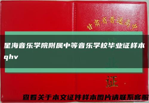 星海音乐学院附属中等音乐学校毕业证样本qhv缩略图
