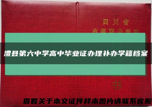 澧县第六中学高中毕业证办理补办学籍档案缩略图