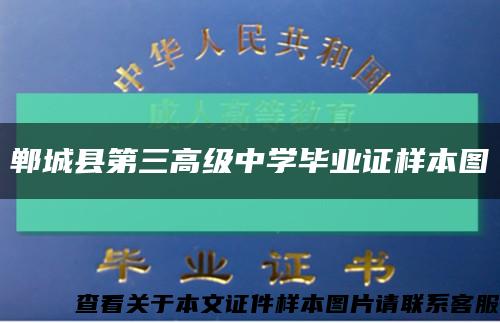 郸城县第三高级中学毕业证样本图缩略图