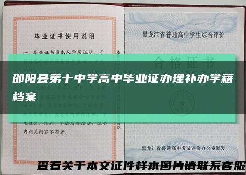 邵阳县第十中学高中毕业证办理补办学籍档案缩略图