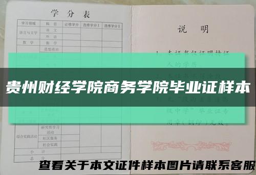 贵州财经学院商务学院毕业证样本缩略图