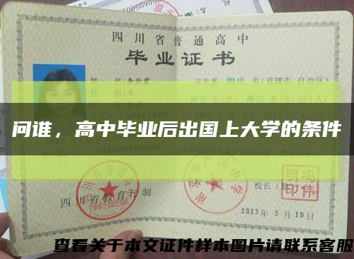 问谁，高中毕业后出国上大学的条件缩略图