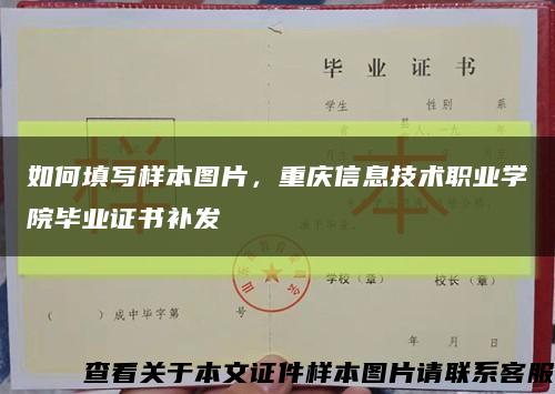 如何填写样本图片，重庆信息技术职业学院毕业证书补发缩略图