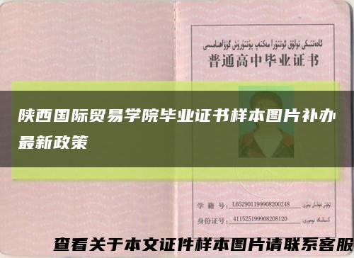 陕西国际贸易学院毕业证书样本图片补办最新政策缩略图
