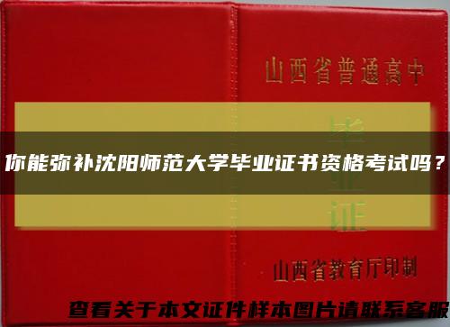 你能弥补沈阳师范大学毕业证书资格考试吗？缩略图