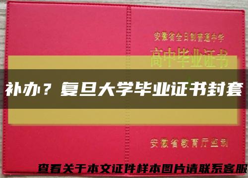 补办？复旦大学毕业证书封套缩略图
