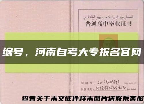 编号，河南自考大专报名官网缩略图
