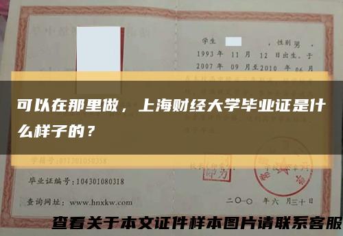 可以在那里做，上海财经大学毕业证是什么样子的？缩略图