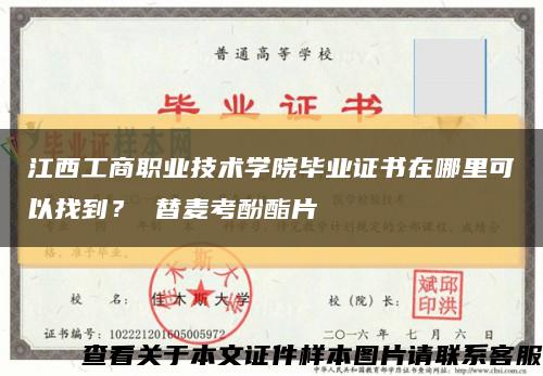 江西工商职业技术学院毕业证书在哪里可以找到？ 替麦考酚酯片缩略图