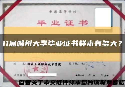 11届滁州大学毕业证书样本有多大？缩略图