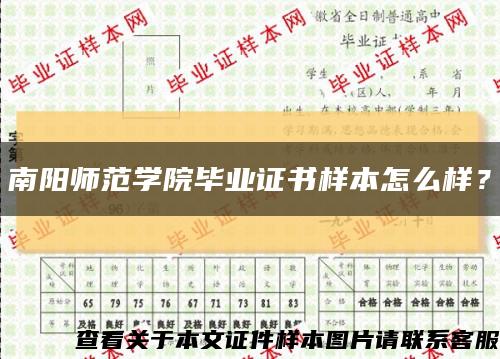 南阳师范学院毕业证书样本怎么样？缩略图