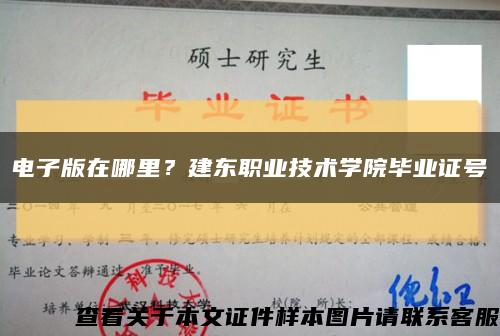 电子版在哪里？建东职业技术学院毕业证号缩略图