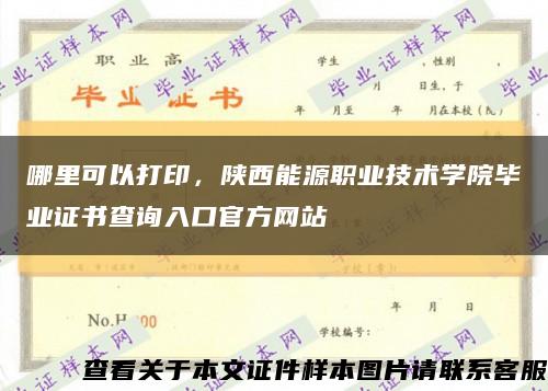 哪里可以打印，陕西能源职业技术学院毕业证书查询入口官方网站缩略图