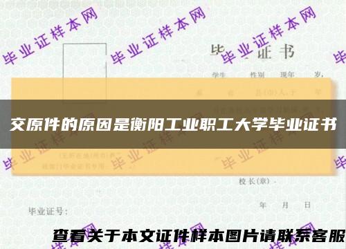 交原件的原因是衡阳工业职工大学毕业证书缩略图