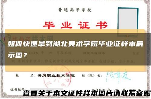 如何快速拿到湖北美术学院毕业证样本展示图？缩略图