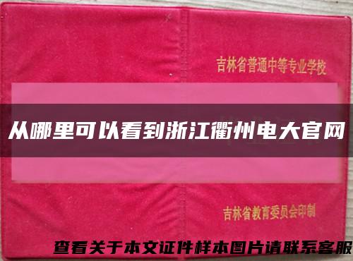 从哪里可以看到浙江衢州电大官网缩略图