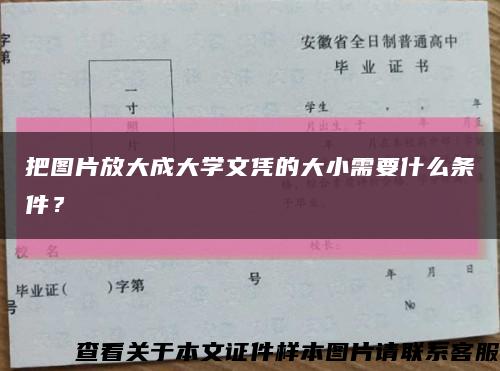 把图片放大成大学文凭的大小需要什么条件？缩略图