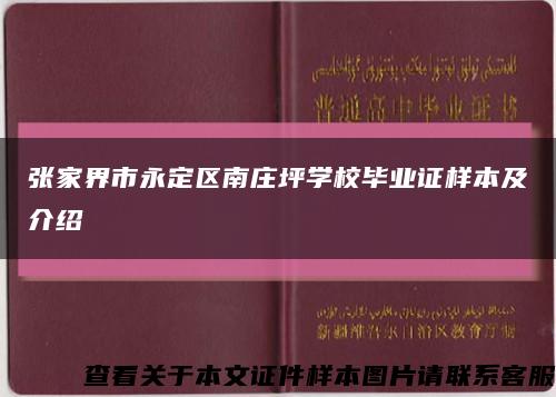 张家界市永定区南庄坪学校毕业证样本及介绍缩略图