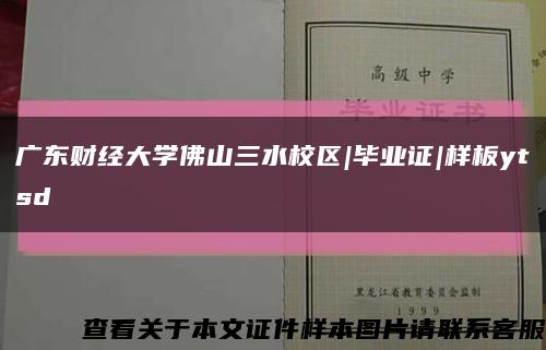广东财经大学佛山三水校区|毕业证|样板ytsd缩略图