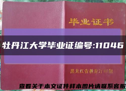 牡丹江大学毕业证编号:11046缩略图