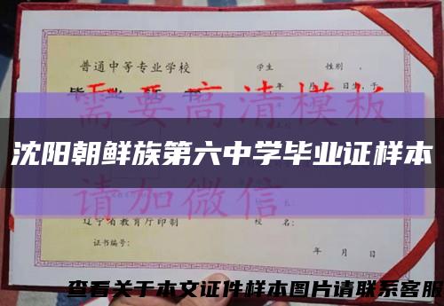 沈阳朝鲜族第六中学毕业证样本缩略图