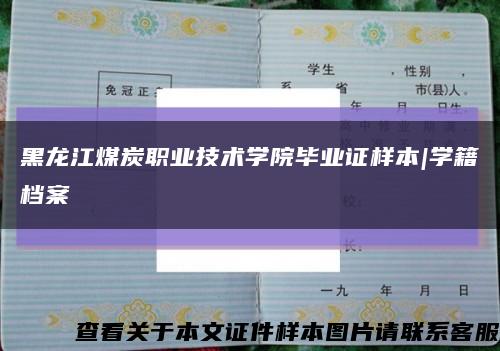 黑龙江煤炭职业技术学院毕业证样本|学籍档案缩略图