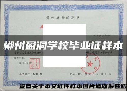 郴州盈洞学校毕业证样本缩略图