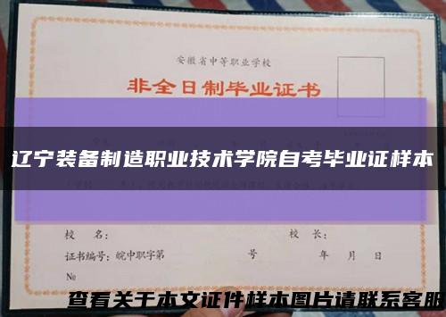 辽宁装备制造职业技术学院自考毕业证样本缩略图