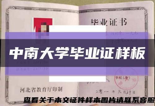 中南大学毕业证样板{模板}缩略图